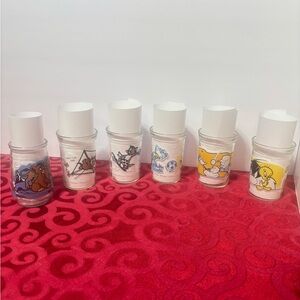 6 Vintage 1990’s Welch’s Jar Glasses; 3 Tom&Jerry,2 Looney Tunes, 1 Lion King II